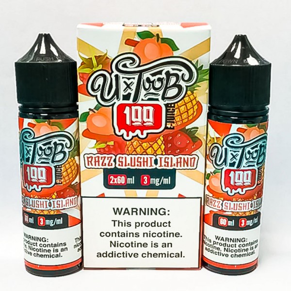 U TooB 100 Razz Slushi Island 2x 60ml (120ml) Vape Juice