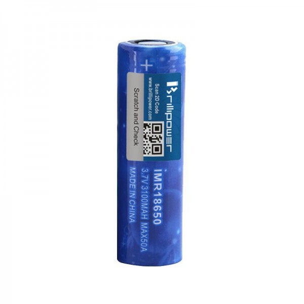 Brillipower 18650 Battery (3100mAh 50A Max) - (2pcs)