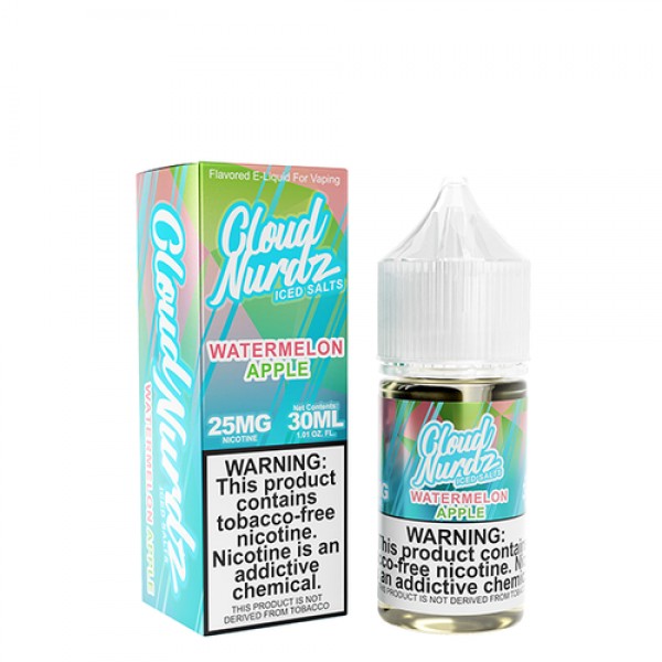 Watermelon Apple Iced 30ml TF Nic Salt Vape Juice - Cloud Nurdz