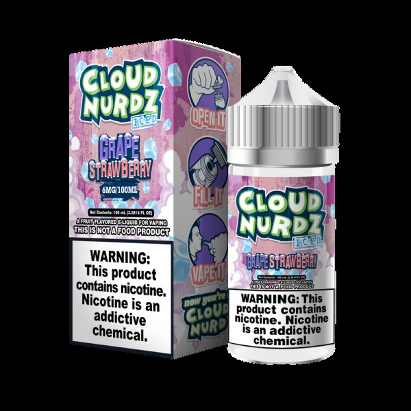 Cloud Nurdz Grape Strawberry ICED 100ml Vape Juice