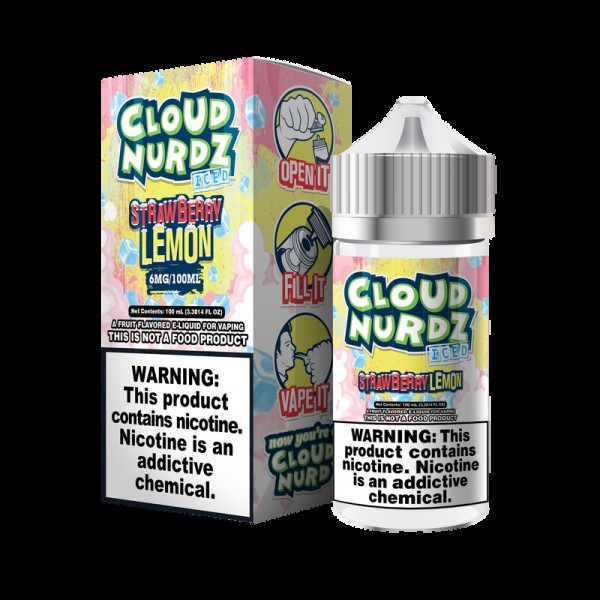 Cloud Nurdz Strawberry Lemon ICED 100ml Vape Juice