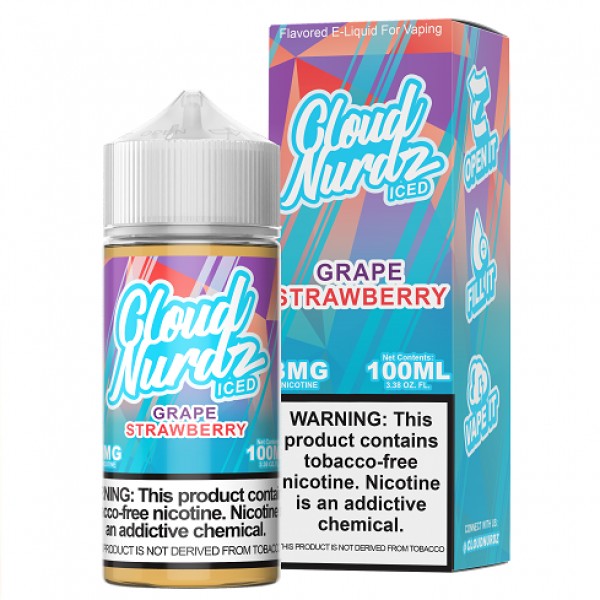 Iced Grape Strawberry 100ml Synthetic Nic Vape Juice - Cloud Nurdz