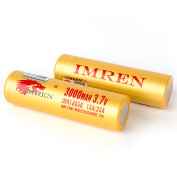 IMREN 18650 3000mAh 15A-35A Battery (2pcs)