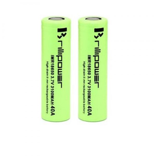 Brillipower 18650 Battery 3100mAh 40A (2 Pack)