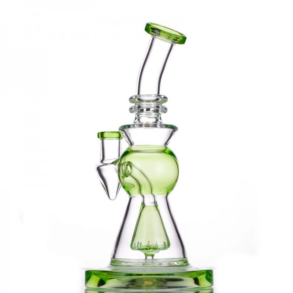 8.5" Slitted Showerhead Dab Rig w- Reclaim Catch