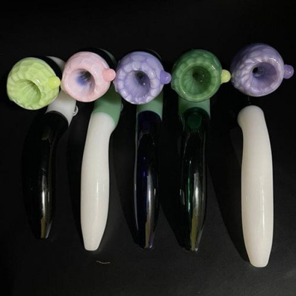 Color-Blocked Handmade Glass Sherlock Pipe