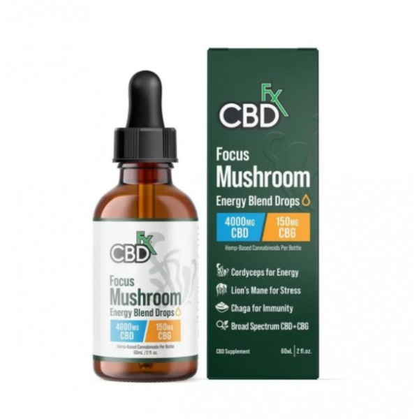 CBDfx Focus Mushroom + CBD Tincture - Energy Blend