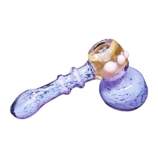 Purple Handmade Hammer Glass Pipe w- Accents