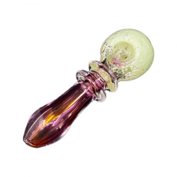 Purple Fumed Handmade Glass Spoon Pipe