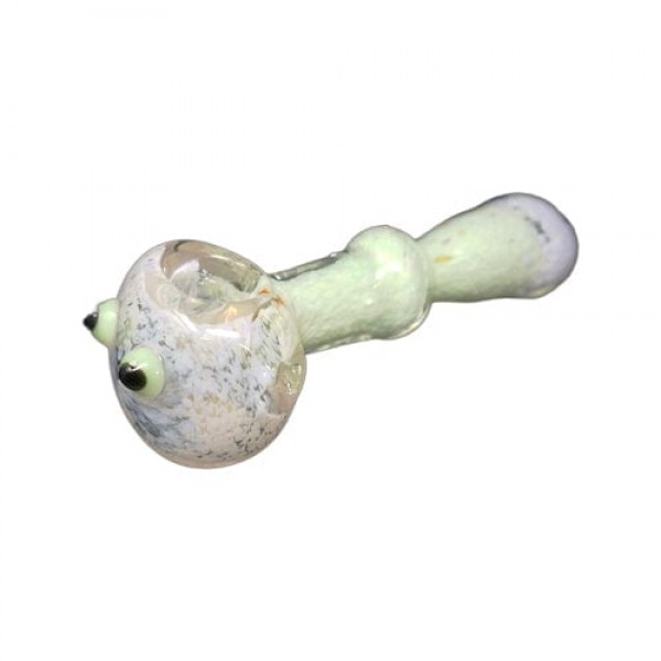 Handmade Glass Hand Pipe w- Eye Accents