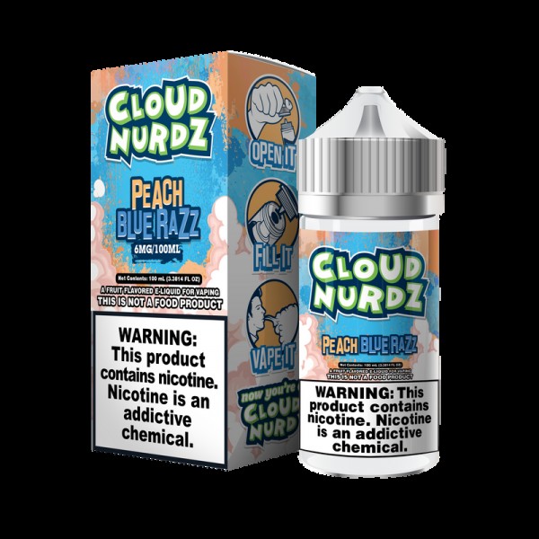 Cloud Nurdz Peach Blue Razz 100ml Vape Juice