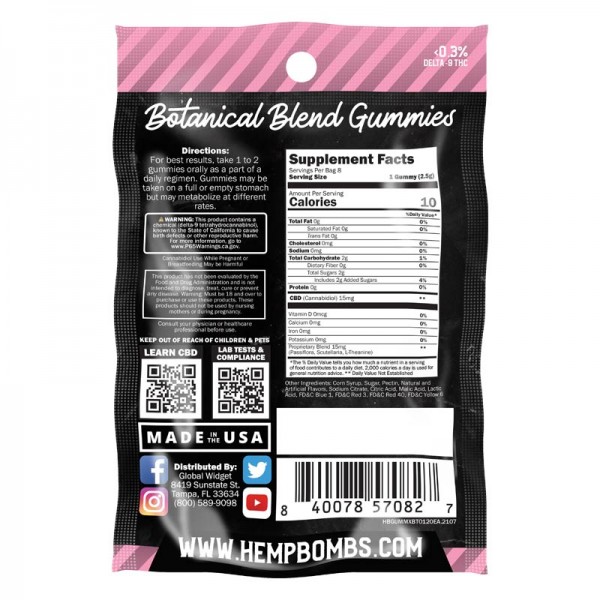 Hemp Bombs Botanical Blend CBD Gummies