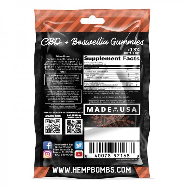 Hemp Bombs Boswellia CBD Gummies (Joint Support)