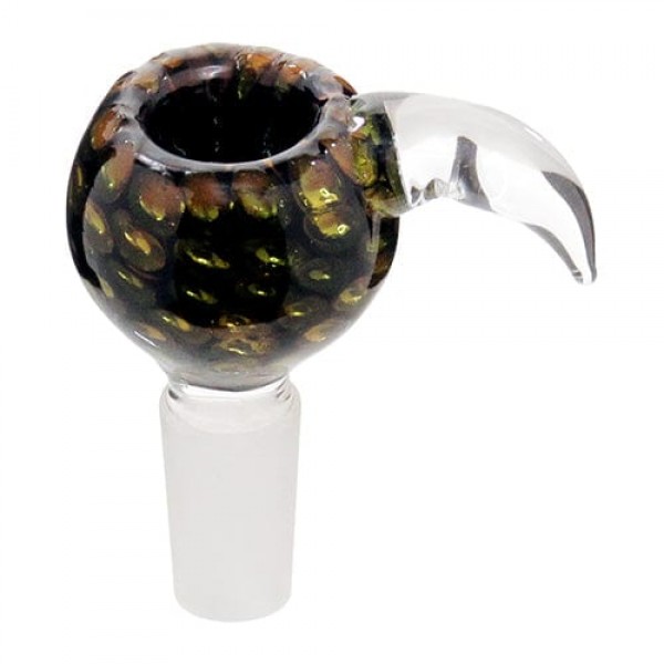 Handmade 14mm Glass Bowl Piece w- Horn Handle