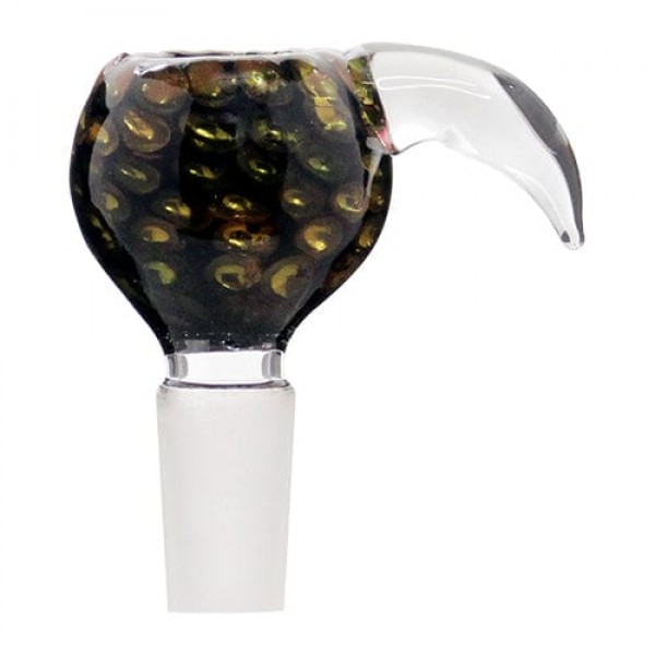 Handmade 14mm Glass Bowl Piece w- Horn Handle